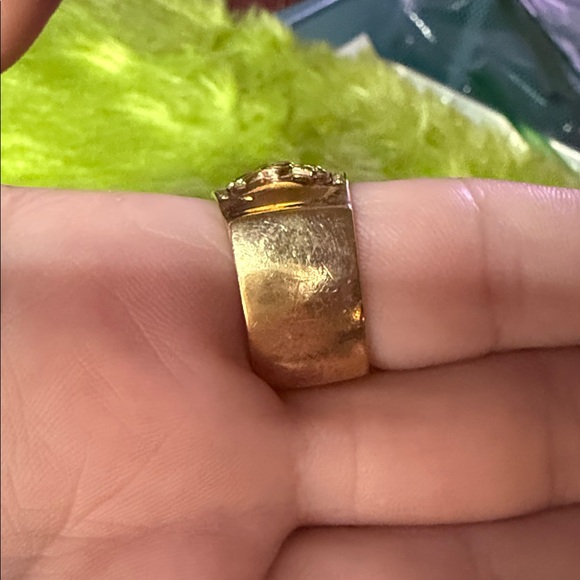 Sterling Silver 925 NH Blue Topaz Citrine Wide Band Ring - Picture 10 of 11